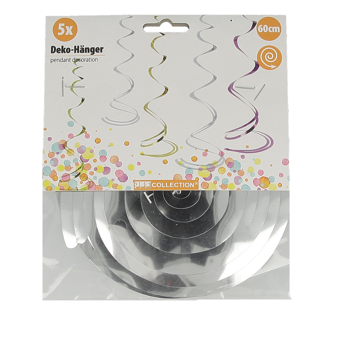 Deko-Hänger, Girlande, Papier, Polka-Dots, Konfetti-Design, Deko-Hänger, pendant decoration, Konfettideko, Spirale, 60 cm, deko-hänger, spiralengirlanden, konfetti-deko, 60cm, 3d-foil-spirale