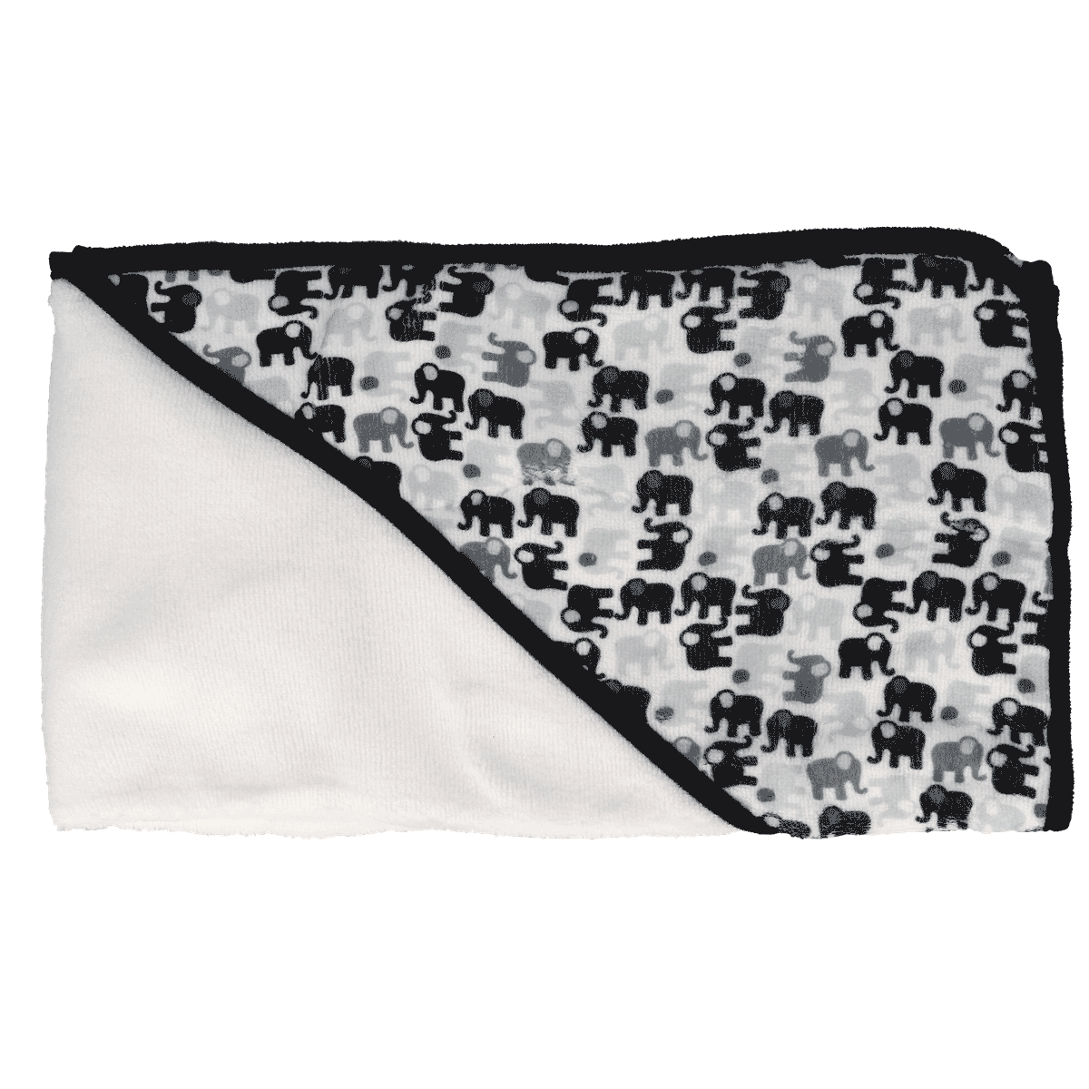 Babydecke, Elefantenmuster, weich, zwei farben, Gewebe, Decke, Baby-Decke, Elefant Muster, Grau-Schwarz, Fleece, Babydecke, Elefantenmuster, weiche Baumwolle?, grau-weiß, Eckenumklappung