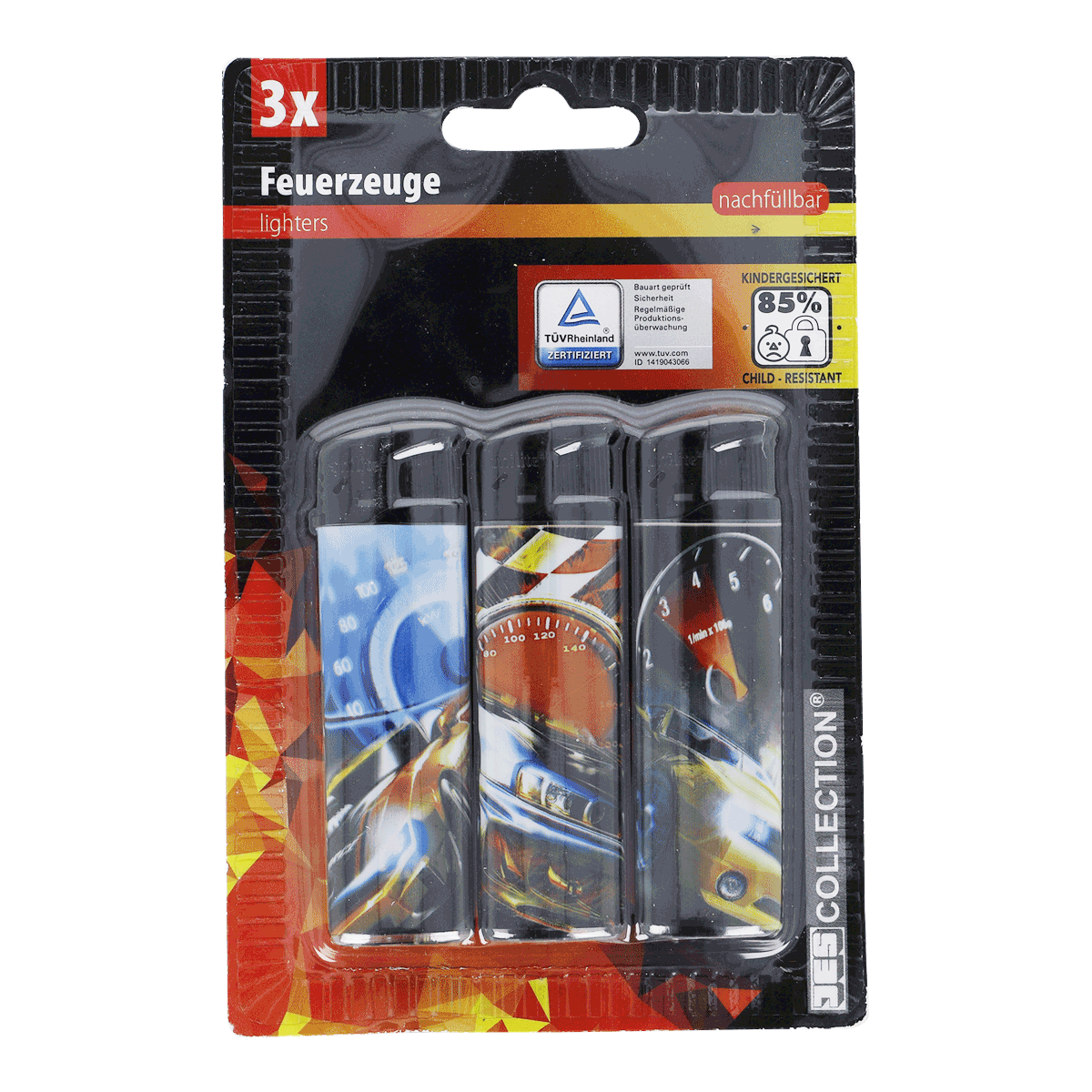 Feuerzeuge, Lighter, 3er-Set, Motivdruck, Kinderfreundlich, Feuerzeuge, Lighter, Kompakt, Motiv, Druck, Feuerzeug, Lighter, Kollektion, 3er-Pack, Motivdruck
