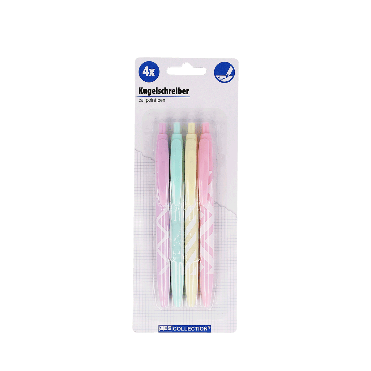 Kugelschreiber, Ballpoint, Pastellfarben, 4er Pack, geometrisches Muster, Kugelschreiber, Ballpointpen, Pastellfarben, 4er Pack, Geometrisches Muster, Kugelschreiber, Ballpoint-Pen, Pastellfarben, 4er-Set, Geometrisches Muster