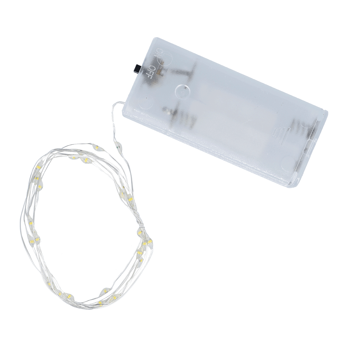 Lichterkette, LED, String Lights, Batteriebetrieben, Kunststoffgehäuse, LED-Lichter, Lichterkette, Batteriepack, Weiß, Mini-LEDs, LED, Lichterkette, Batterie, Weißer Kabel, String-Lights