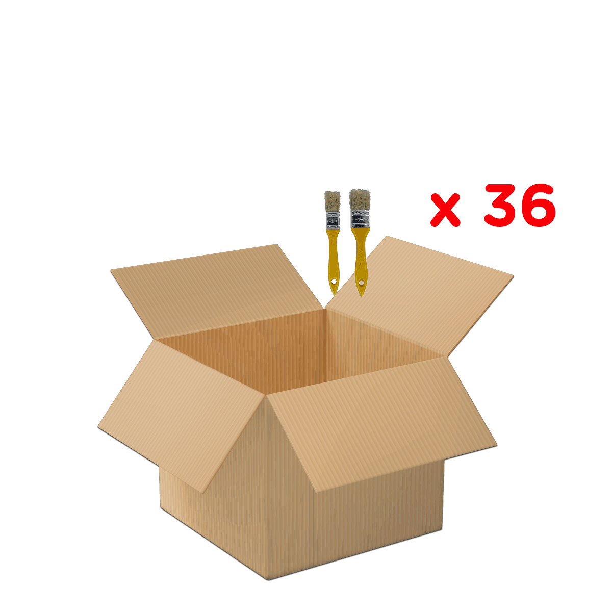 Kartonschachtel, Umzugskiste, Paketkarton, Bürowand, Pinselset