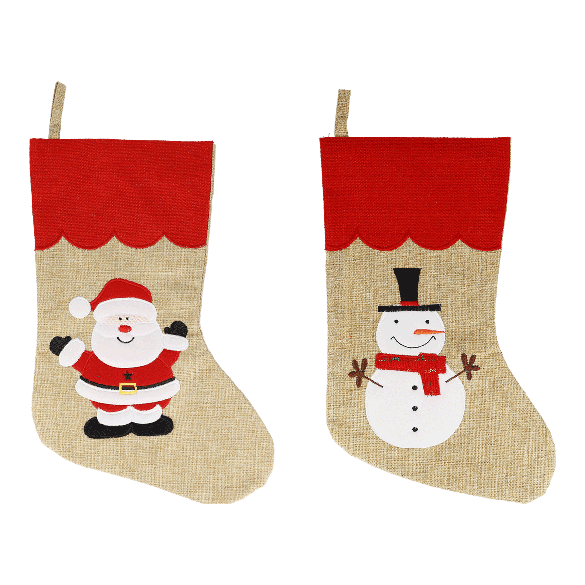 Weihnachtsstrumpf, Socken, Santa, Schneemann, Rot
