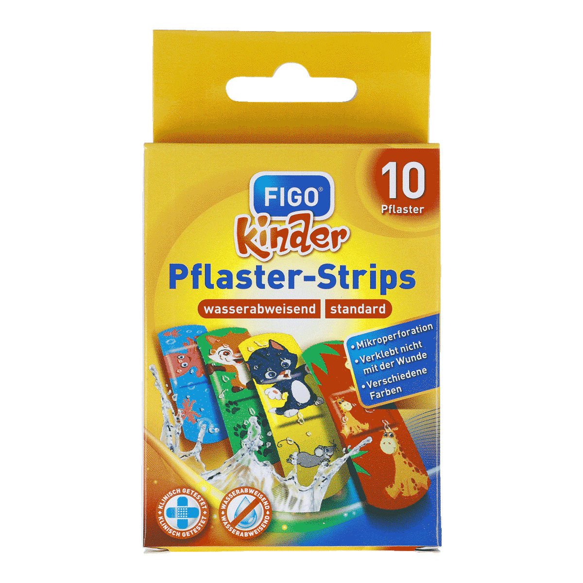 Pflaster-Strips, Kinder, Pflaster, Wasserabweisend, Standard, Pflaster-Stips, Kinder, Wasserabweisend, Standard, Mikroperforation, Pflaster-Streifen, Wasserabweisend, Standard, 10 Stück, Kinder