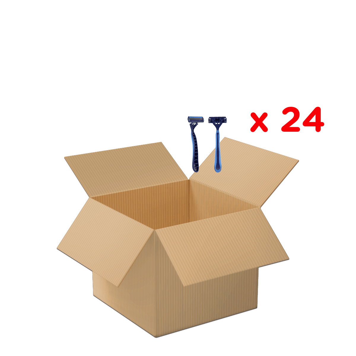 box, Pappe, offenes Paket, Verpackung, Schere, Kartonbox, offene Box, Packbox, Versandbox, Box mit Rasierern, Kartonschachtel, offene Box, ausgepackt, Verpackungskiste, Versandbox