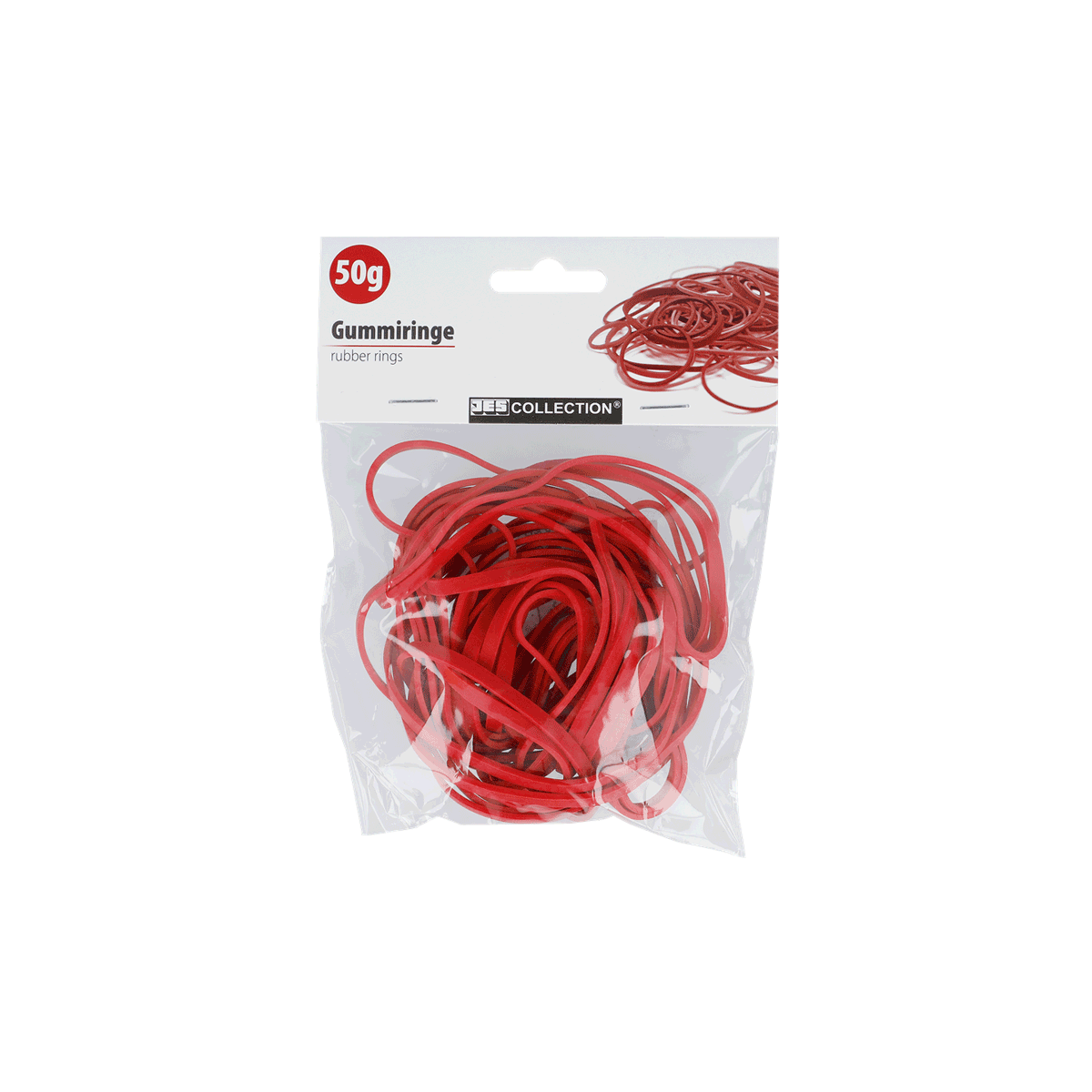 Gummiringe, Rote Gummiringe, rot, Gummi-Band, 50g-Packung, gummiringe, rot, 50 g, gummi rings, verpackung, Gummiringe, Gummi-Ringe, rot, verpackt, 50g