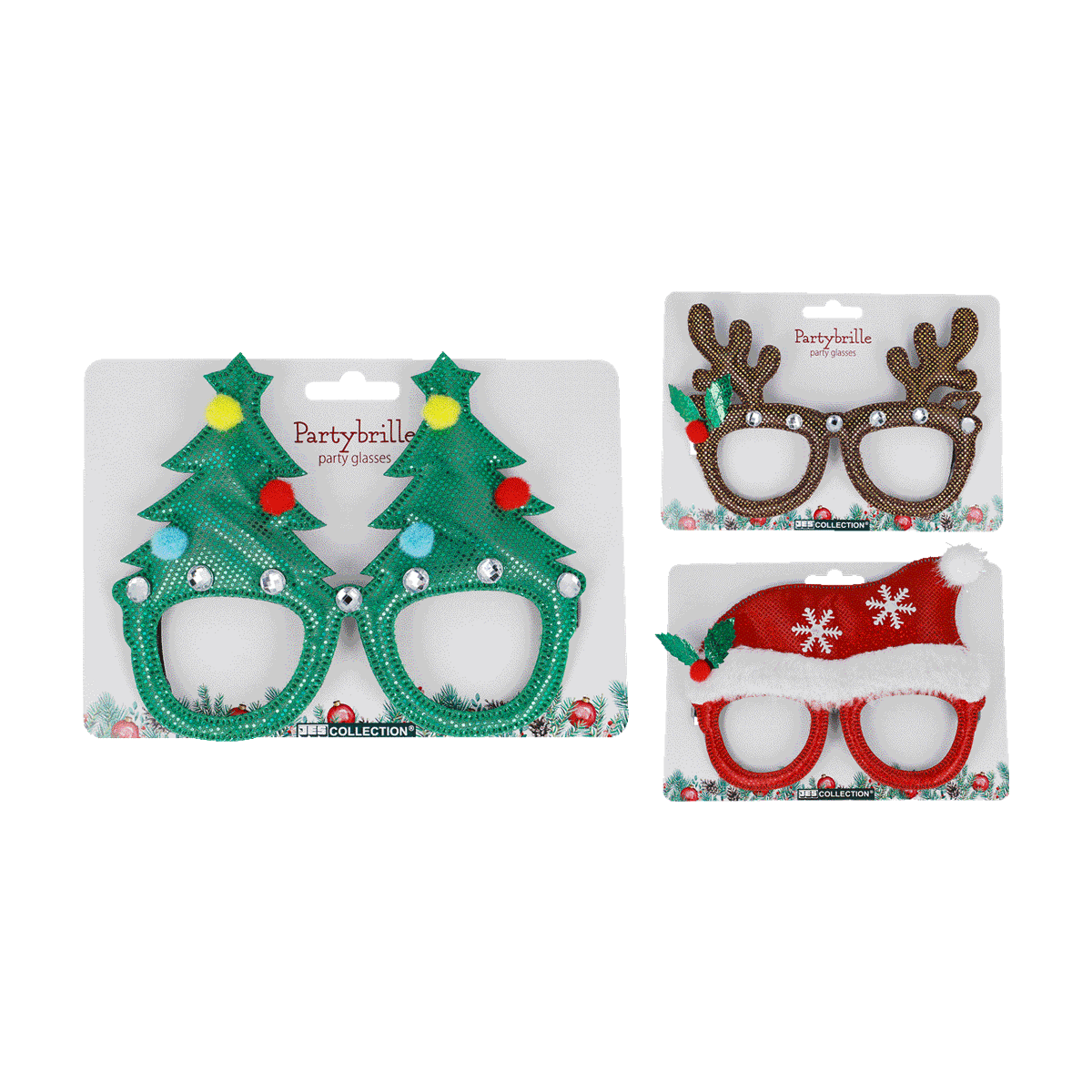 Weihnachtsbrille, Glitzerbrille, Maskenbrille, Sparkle, Partybrille