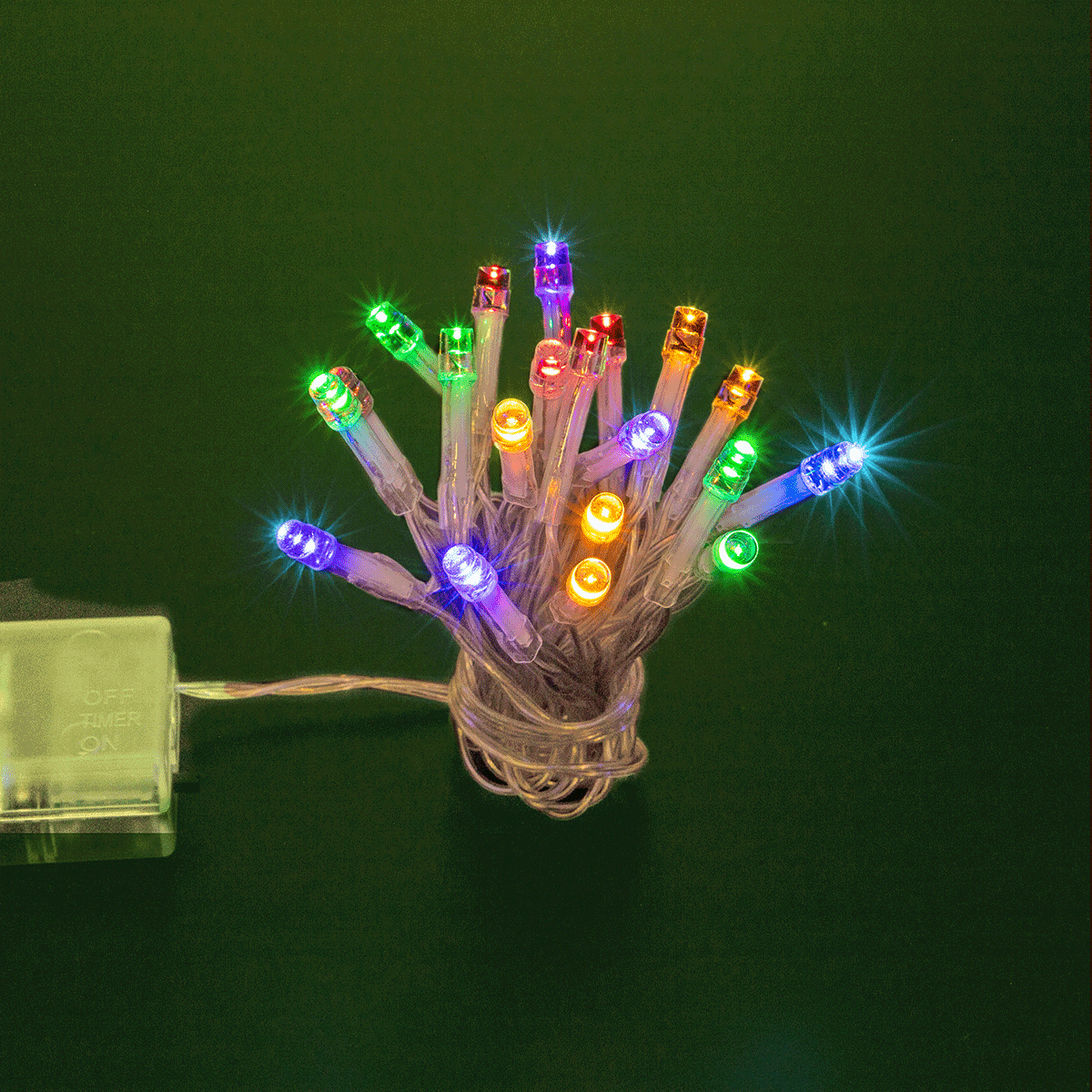 Lichterkette, LED, Schnur, Mehrfarbig, Kabelanschluss