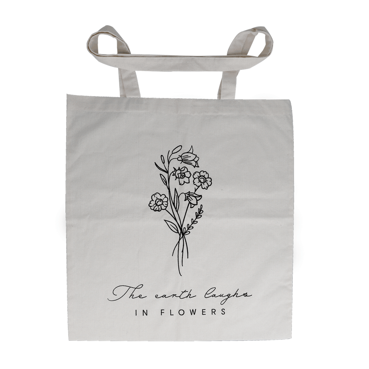 Tote Tasche,  Leinen,  Blumendesign,  Illustration,  Textaufdruck, Tote-Tasche, Canvas-Tasche, Blumenmuster, Schwarz-Druck, umweltfreundlich, Tote-Tasche, Canvas-Tasche, Blumen Muster, Pflanzenmotiv, Erdtöne