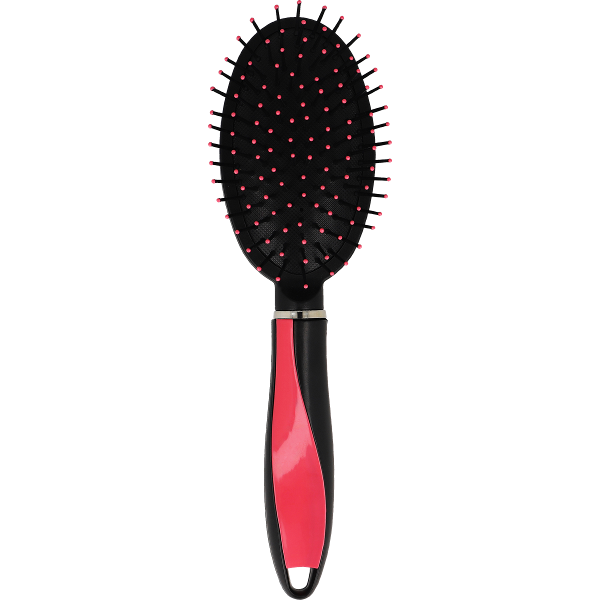 Haarbürste, Kamm, Schwarz, Rosa Akzent, Kunststoffgriff, Haarbürste, Glättbürste, Kunststoffgriff, Rosa Akzente, Punkte/Noppen-Design, Haarbürste, ovalbürste, schwarz pink, Entwirrungsbürste, Kunststoffgriff