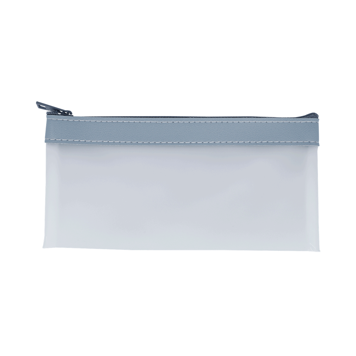 Kosmetikbeutel, Täschchen, Reißverschluss, blauer Rand, transparent, Make-up Tasche, Beutel, Reißverschlussbeutel, blaue Trageschlaufe, klare Tasche, kosmetiktasche, make-up-tasche, klein, reisegrösse, reissverschluss