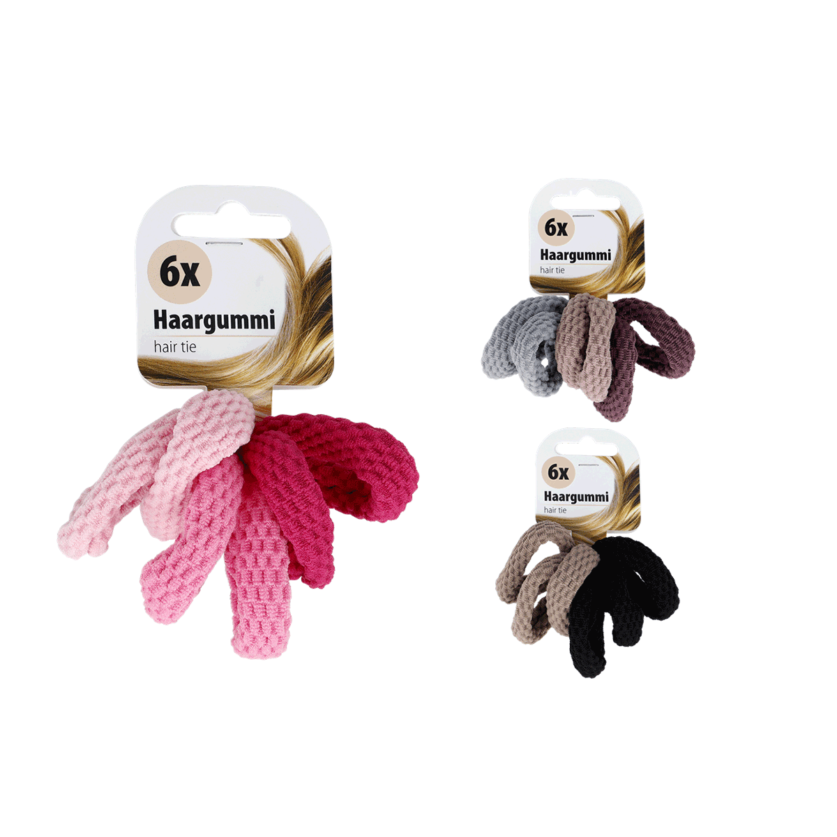 Haargummi, Haarband, Gummis, Haaraccessoire, Pflegezubehör, Haargummi, Haargummi, Kordel, Schlaufenknoten, Gummi, Haargummi, Haarband, Gummi, Klammern, Baumwolltextur