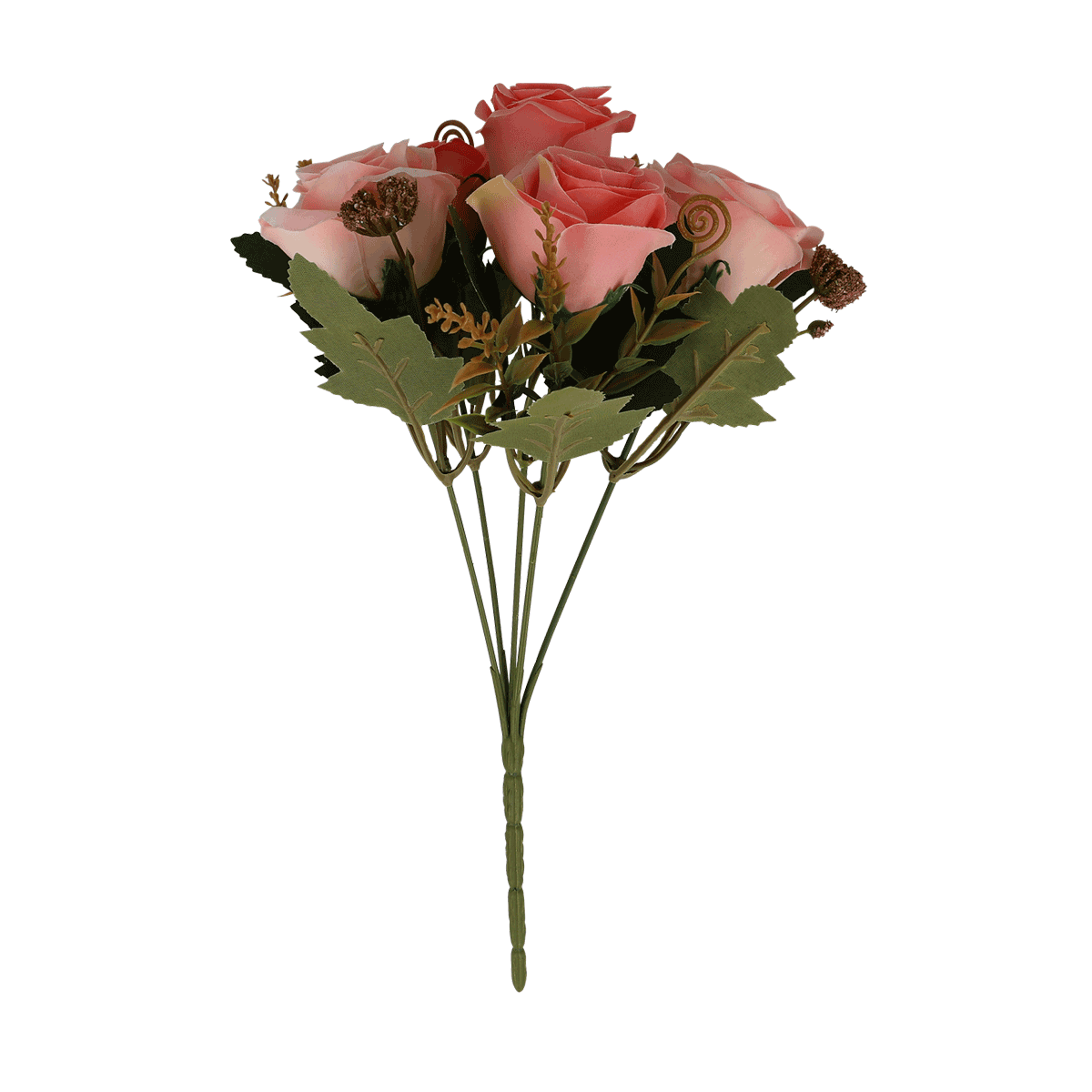 roses, Blumenstrauß, rosa Rosen, grüne Blätter, Stiele