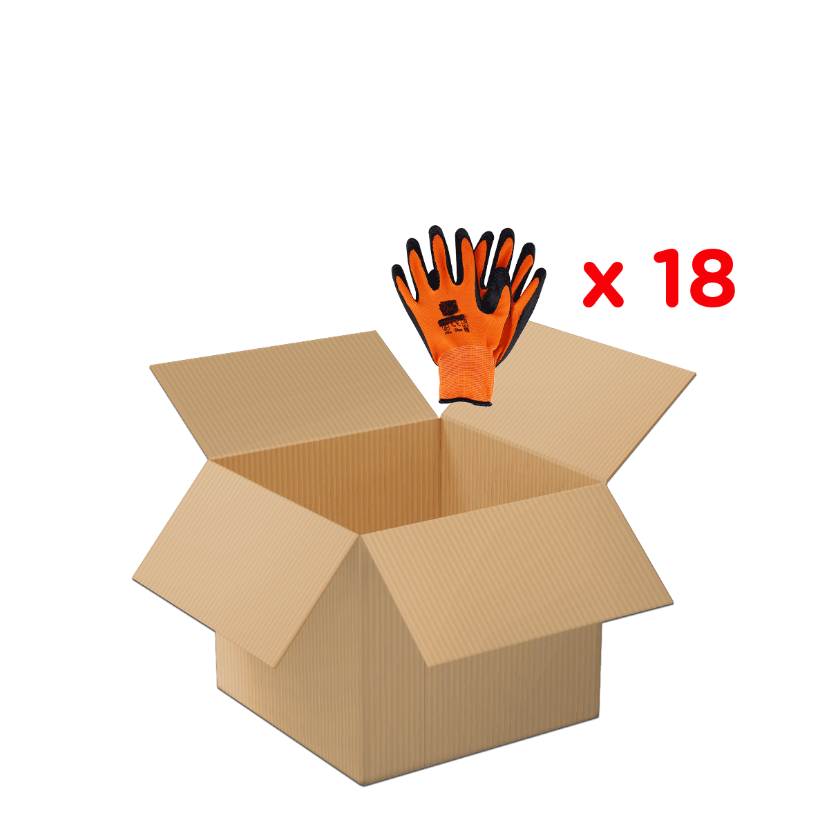 Kiste, Karton, Lieferung des Pakets, Person, Box, Pappe, Offener Karton, Handschuhe, Orangene Handschuhe, kartonbox, umzugskarton, kartonpack, schutzhandschuhe, handschuhe