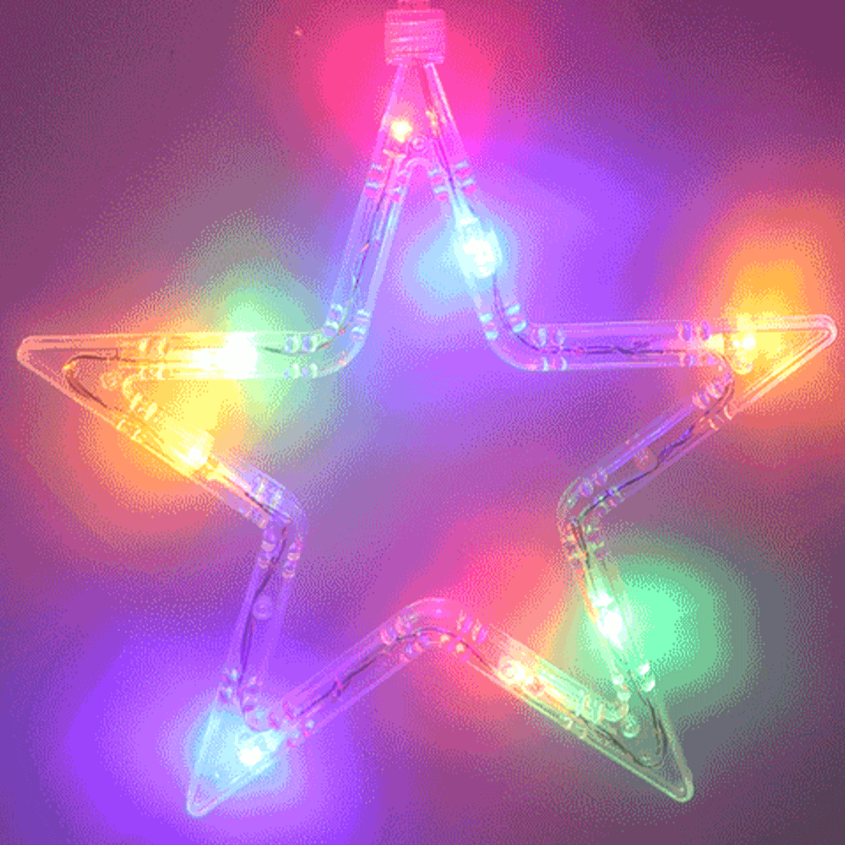 LED, Lichterkette, Stern, Mehrfarben, Kunststoff