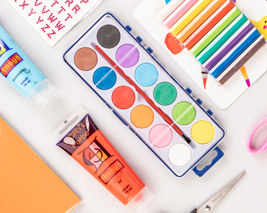 Aquarellfarben, Wasserfarben, Kunstset, Pinsel, Malpalette