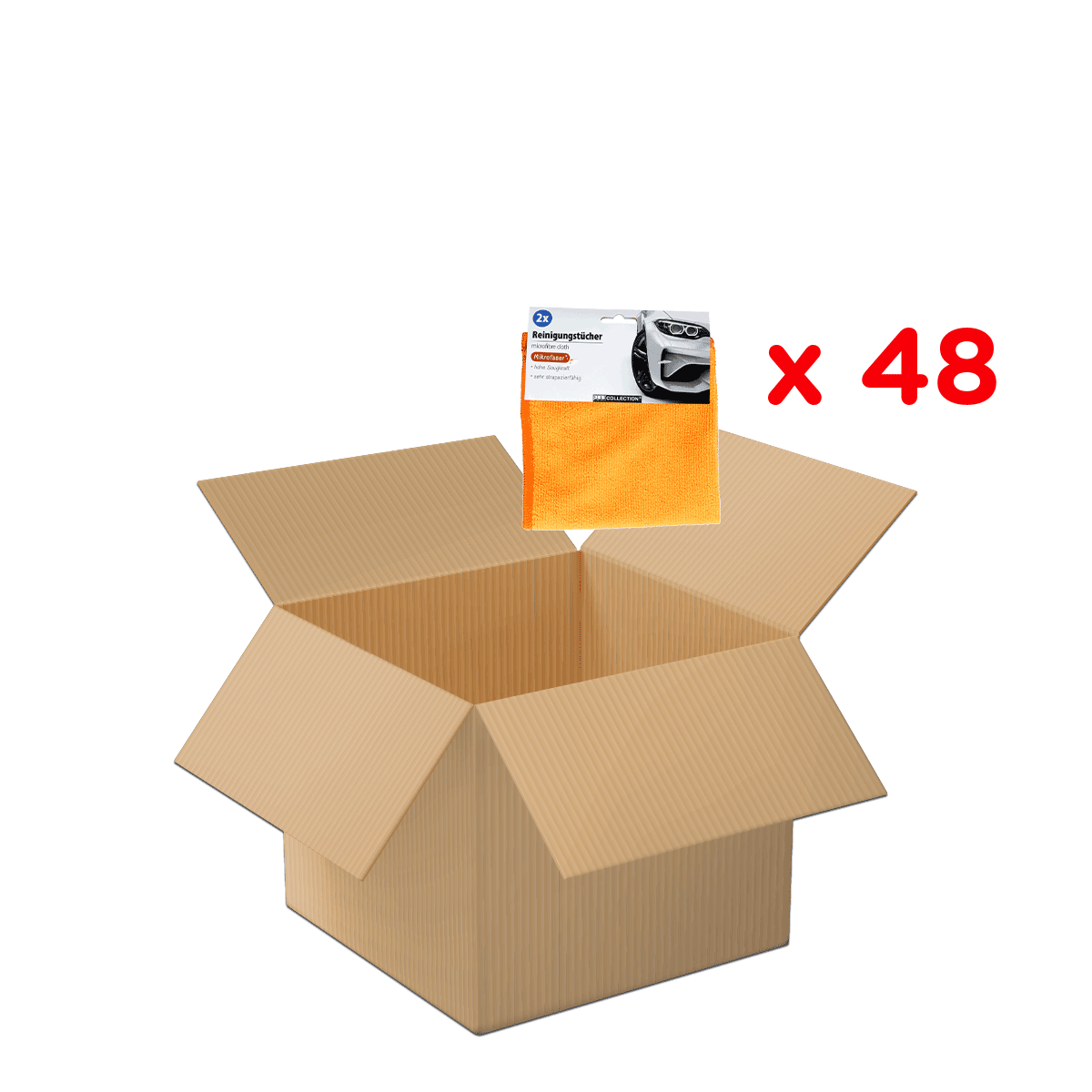 Reinigungstücher, Auto-Putztuch, Lappen, Autopflege, Boxen-Set, autozubehör, reinigungstücher, fahrzeugpflegeset, microfaser, boxeninhalt, Reinigungstücher, Mikrofasertuch, Orange, Box, Sets/2x