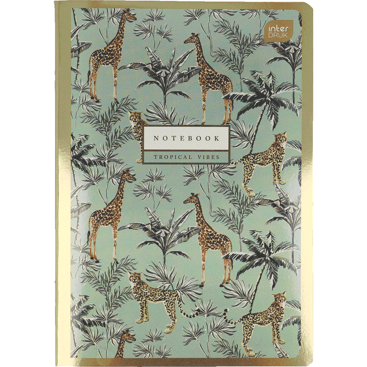 notebook, tropisch, muster, Leopard, golden, Notizbuch, Tropical Vibes, Tiermuster, Holo-Gold, Spiralbindung, Notizbuch, Tropical Vibes, Leoparden-Print, Tiermotive, Golddruck