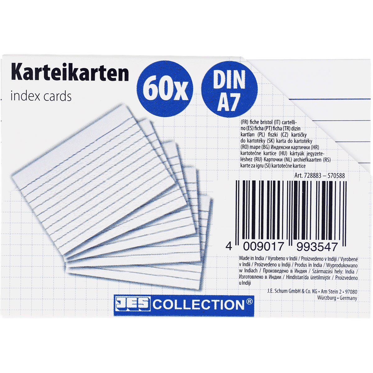 Karteikarten, Kartenbox, DIN A7, 60 Seiten, Indexkarten, Karten, Karteikarten, Indexkarten, DIN A7, 60 Stück, Karten, Karteikarten, Indexkarten, DIN A7, 60Stück