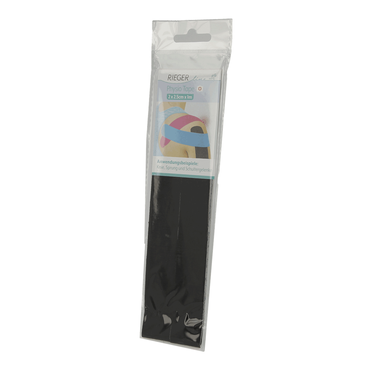 Kniebandage, Schultergelenkbandage, Physio-Tape, Klebeband, Gelenkbandage, Physio-Tape, Kinesio-Tape, Schwarz, 2,5 cm x 1 m, Anwendung: Knie/ Sprung/ Schulergelenke, Physio-Tape, Kinesiology-Tape, Schwarz, Bandage, Beinbandage