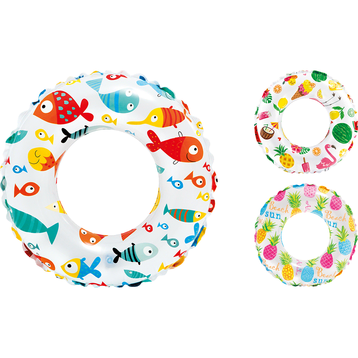 Schwimmring, Aufblasbar, Sommer, Kinderspielzeug, Wasserspielzeug, Schwimmring, Schwimmreifen, Aufblasbar, Tiermuster, Sommer, Schwimmring, Aufblasbarer Ring, Tiermuster, Bunter Druck, Sommerbad-Accessoire