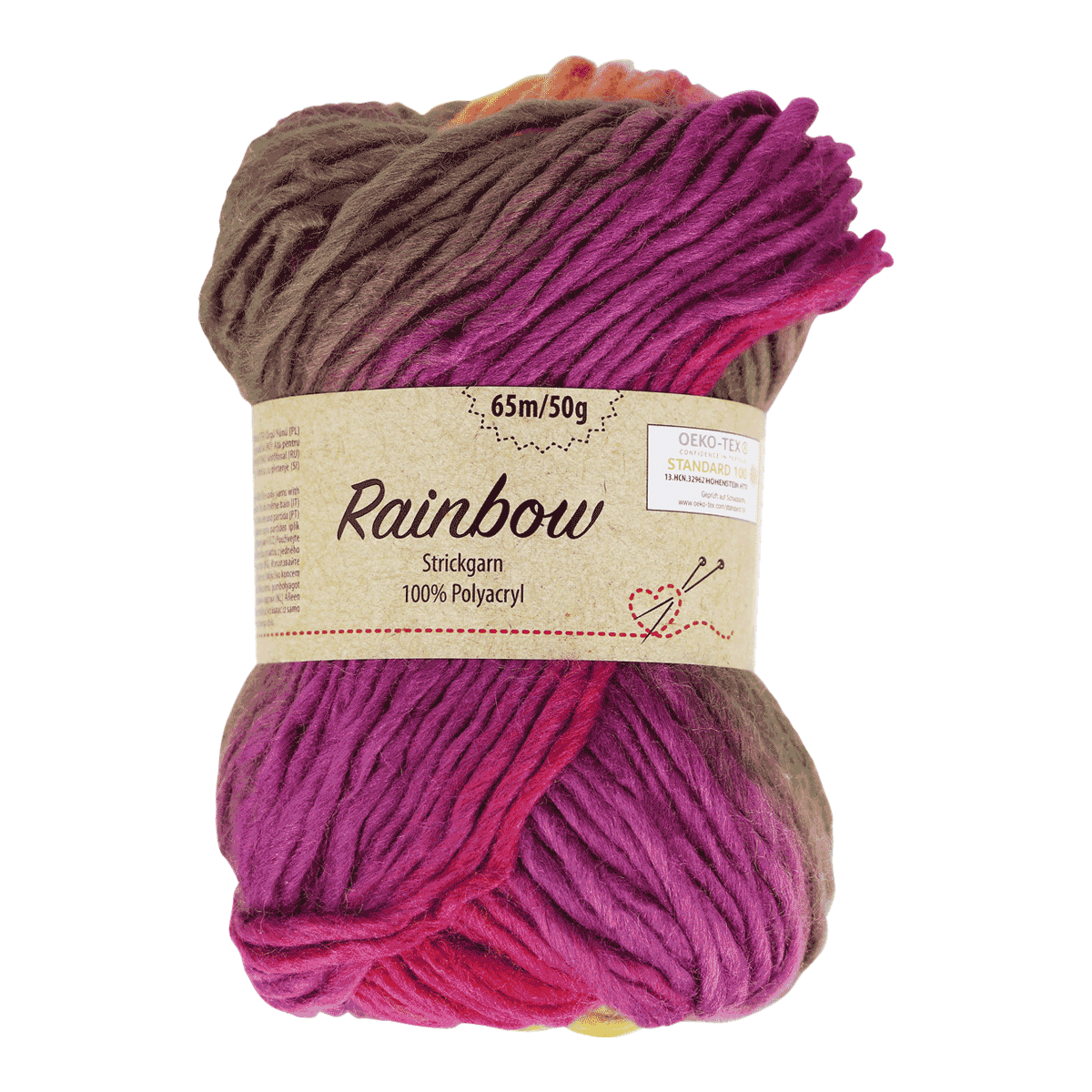 Wollgarn, Strickgarn, 100% Polyacryl, Mehrfarbig, Rundstrickgarn, Wollknäuel, Strickgarn, Polyacryl, mehrfarbig, 65m/50g, Wolle?, Mehrfarbig, Rundgarn, Skein, 65m/50g