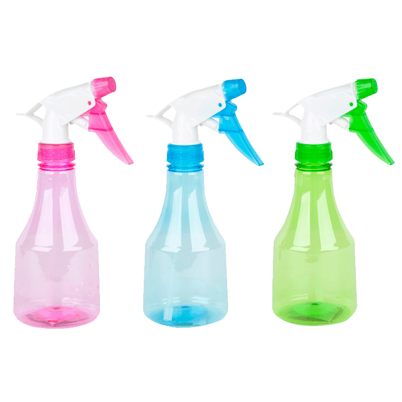 Sprayflasche, Putzspray, Mehrfachset, Kunststoff, transparent, Sprühflasche, Spray-Flasche, Kunststoffflasche, Pistole, Mehrfarbig, Sprayflasche, Sprühflasche, Kunststoff, mehrfarbig, Drei Stücke