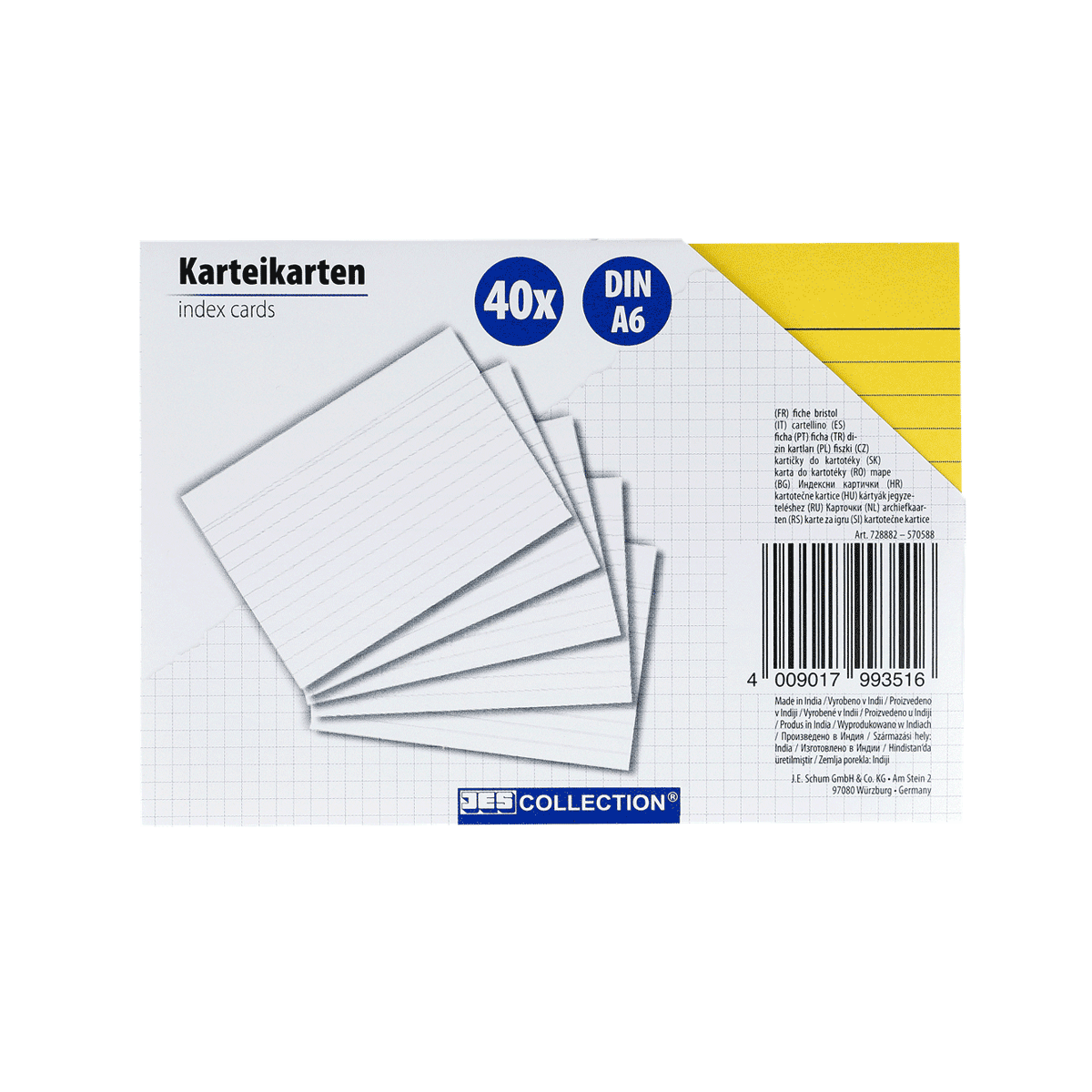 Karten, Karton, Notizen, Indexkarten, DIN A6, Karten, Karteikarten, Indextypen, DIN A6, 40x, Karteikarten, Karten, Indexkarten, DIN A6, 40x