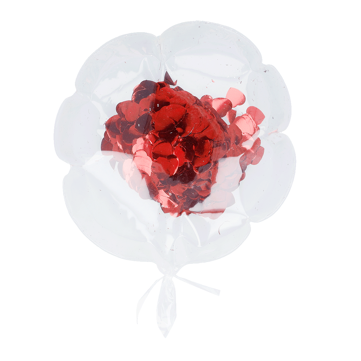 Herzballon, Konfetti, Rot, Ballon, Dekoration, Herz-Luftballon, Herzform, Konfetti, Rot, Ballon, Balloon, Herzform, Rotes Konfetti, Kunststoffballon, Verzierungsballon