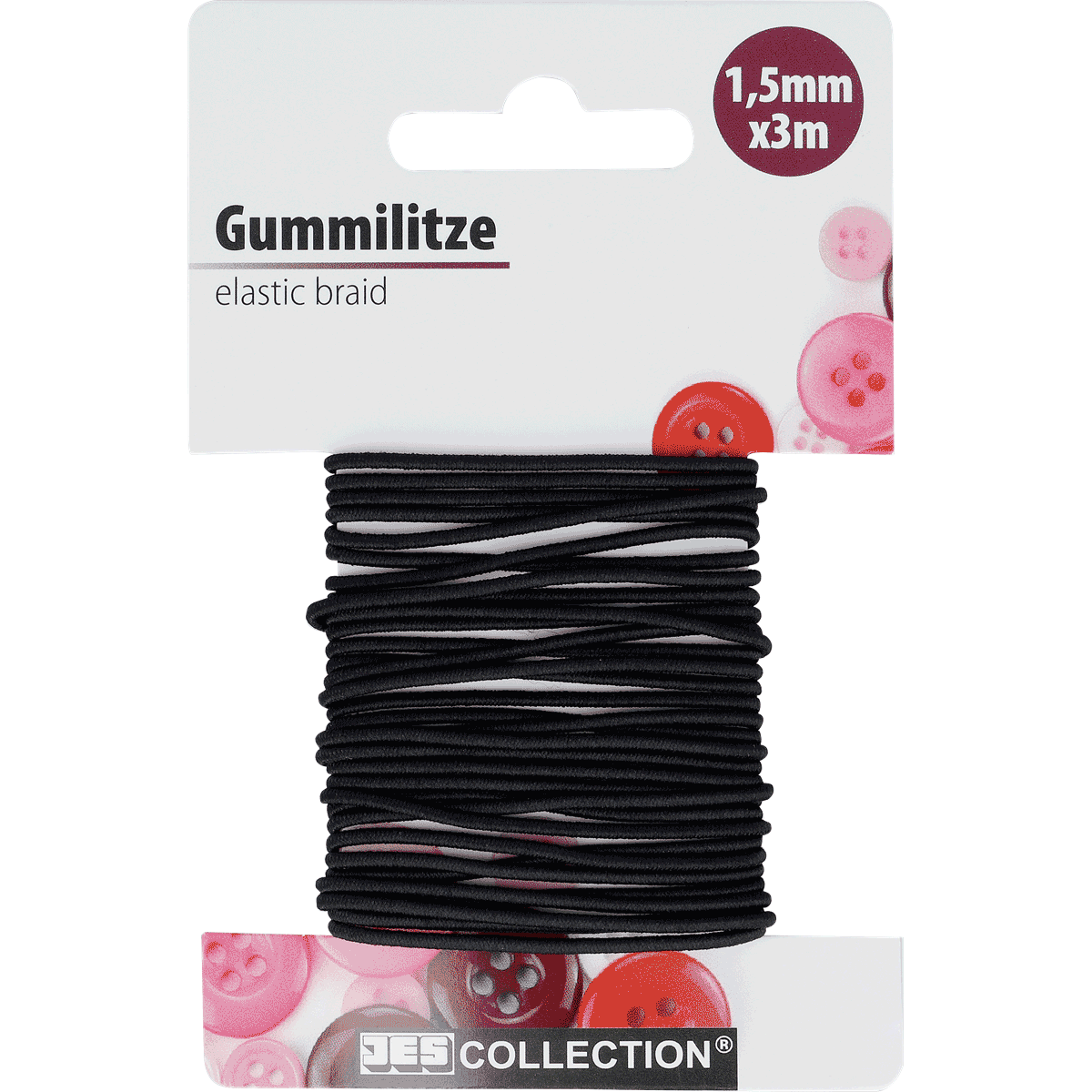 eleastic braid, gummilitze, haargummi, schwarzband, knopf Faden, Gummilitze, Elastische Schnur, Schwarz, Kordel, Nähzubehör, elastic braid, Gummilitze, Haargummi, schwarz, Drahtschlauch