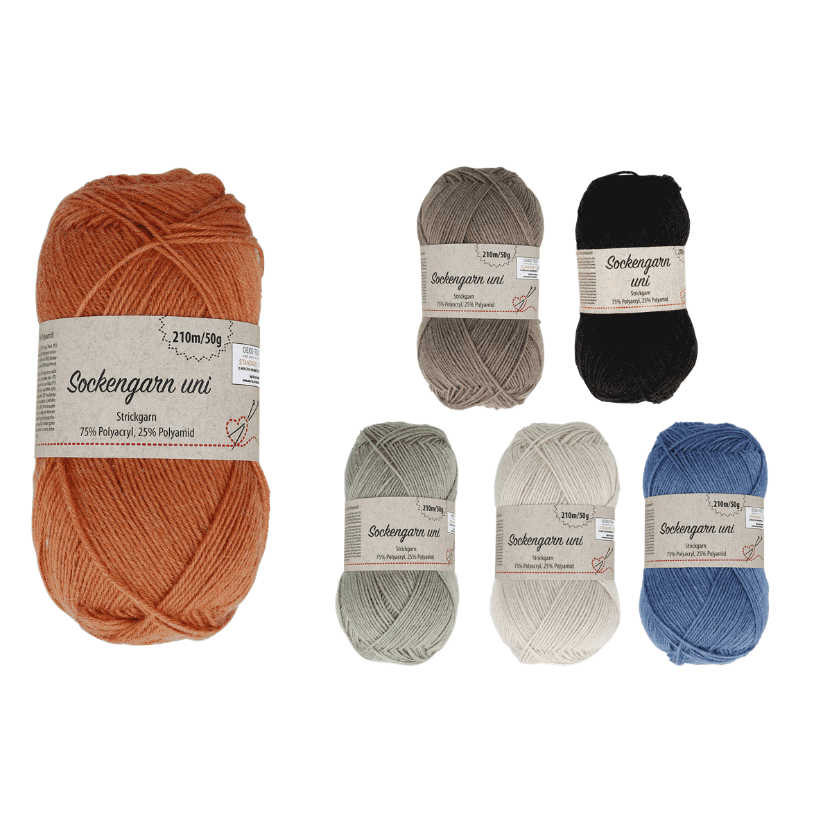 Sockenwolle, Stripgarn, Kammgarn, Mehrfarbig, Größe 50g, Sockenwolle, Strickgarn, Merinowolle, unifarben, Mehrfarbiges Garn, Sockenwolle, Strickgarn, Mehrfarbig, Akzente, 210m/50g