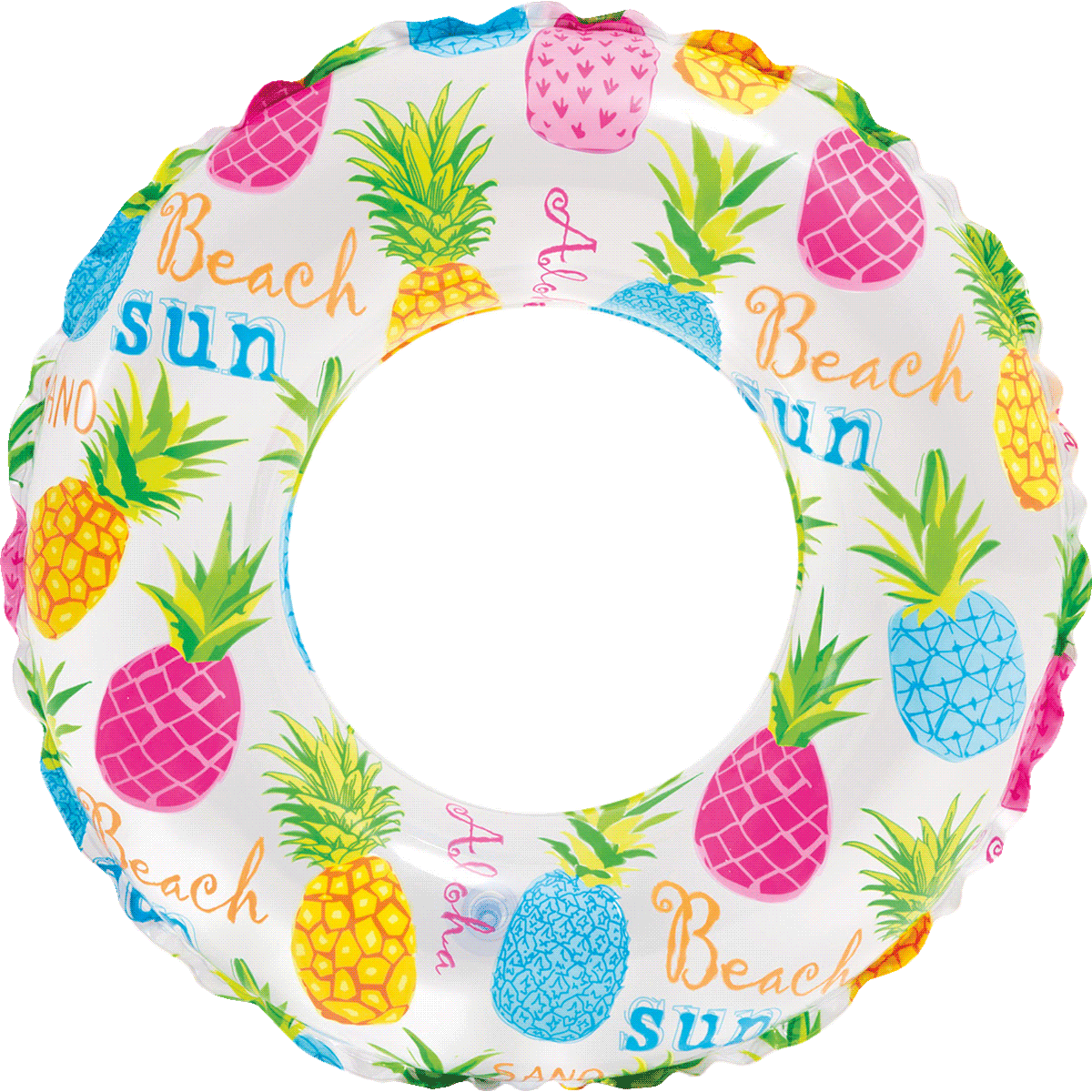 Schwimmreifen, Aufblasring, Ananas-Muster, Sommer, Runder Reifen, Schwimmring, Aufblasbarer Ring, Pineapple Muster, Sommerdeko, Poolreifen, Aufblasbarer Ring, Schwimmring, Ananas Muster, Sommerfarben, Beach Accessoire