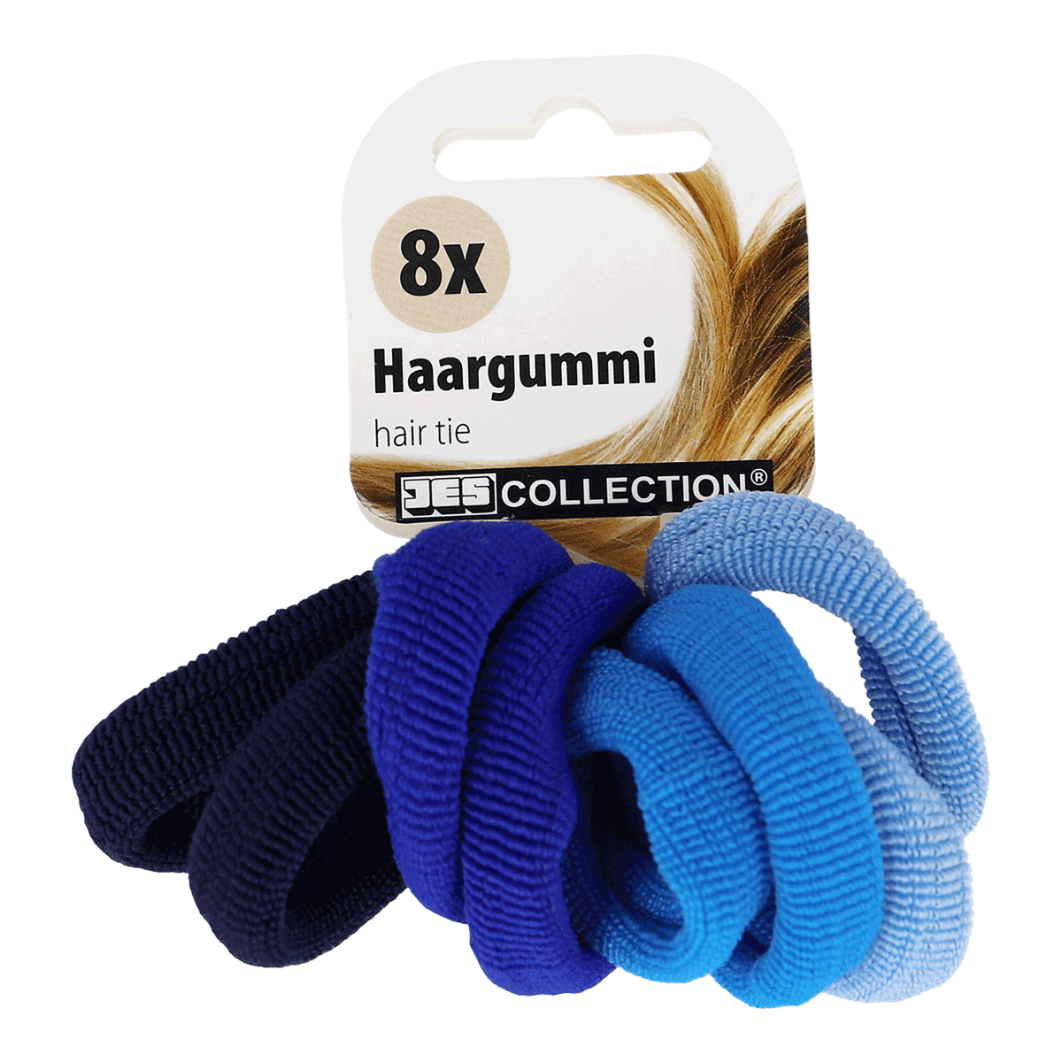 HAARSPANG, SCHNURREN, BLAU GRADIENT, GUMMEL HAAR, ELASTISCHES BAND, haargummi, hair tie, elastischer gummi, haargummi, bunt, Haargummi, Haarband, 8er-Pack, Spiralknoten, Zopfform