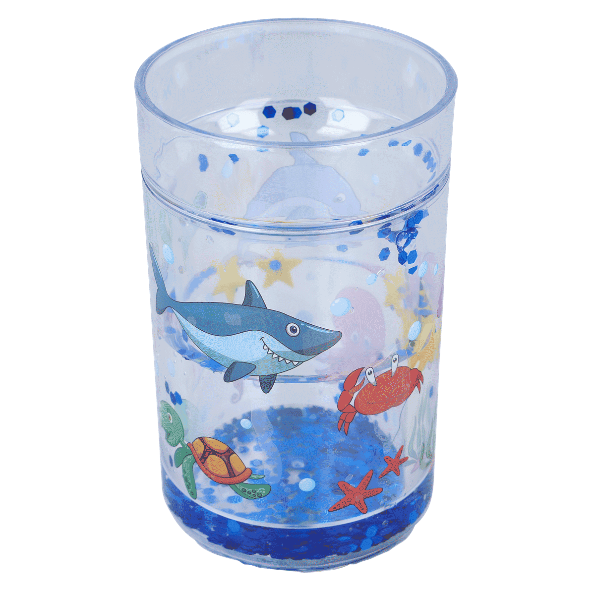 Glas, Trinkglas, Unterwasser-Dekor, Tiere-Motiv, Meerwasser-Design, Glas, Wasser, Unterwasserwelt, Fischmuster, Shark, glas, trinkglas, meerestiere, unterwasserwelt, spielzeugdekor