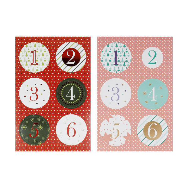 24 x Stickersets für Adventskalender à 24 Teile (576 Teile)