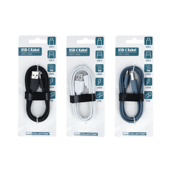 24 x USB-A zu USB-C Kabel 100 cm (24 Stück)