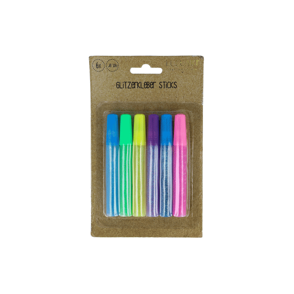 6er Glitzerkleber Sticks