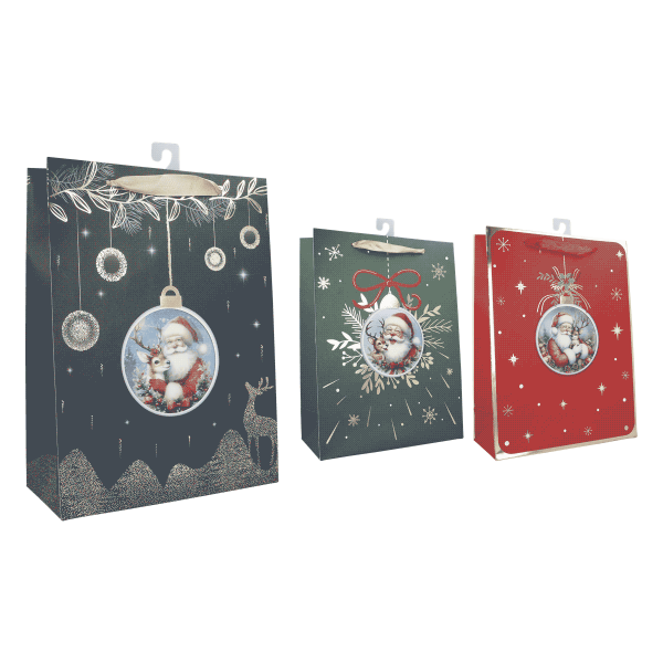 24 x 3D Geschenktasche Santa (24 Stück)