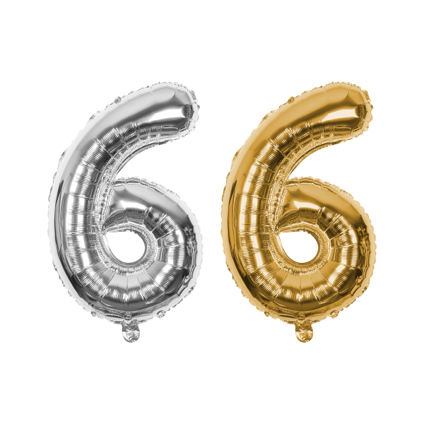 10 x Folienballon Zahl 6 (10 Teile)