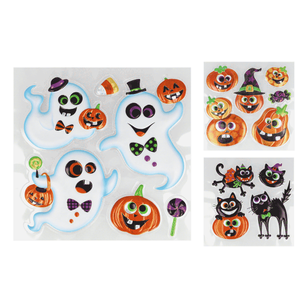 24 x 3D Halloween-Sticker (24 Stück)