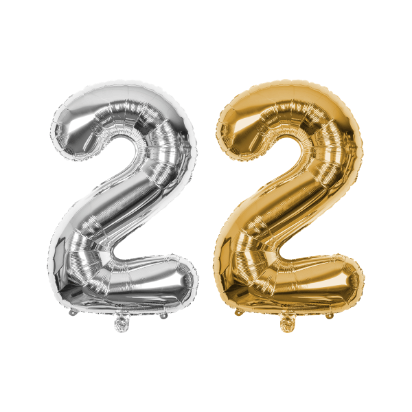 10 x Folienballon Zahl 2 (10 Teile)