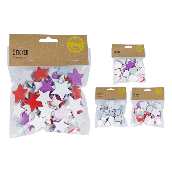 Sticker mit Glitteroptik
