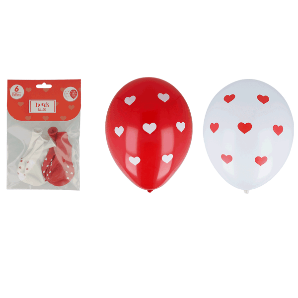24x 6er Latexballon mit Herzen (144 Stück)