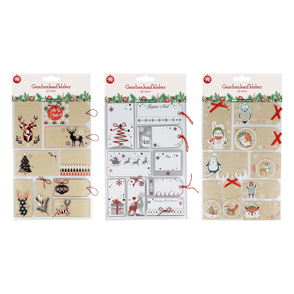 24 x Geschenkstickersets à 9 Teile (216 Stück)