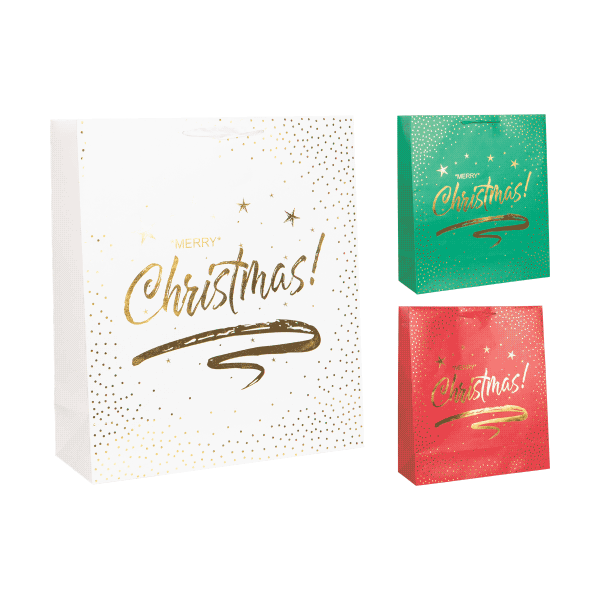 12 x XL Papiertasche Merry Christmas (12 Stück)