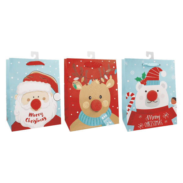 24 x Geschenktasche mit Pompon (24 Stück)