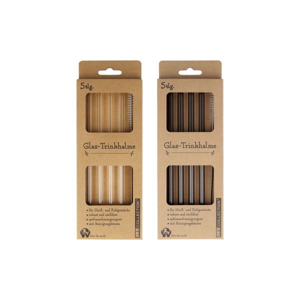 24 x 4er Glas-Trinkhalme 20cm mit Bürste (120 Teile)