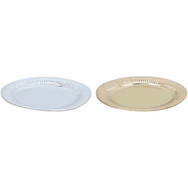 24 x 6er Pappteller metallic Ø23,5 cm (144 Stück)