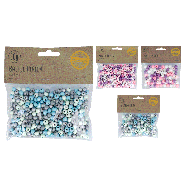 Bunte Holzperlen 30 g