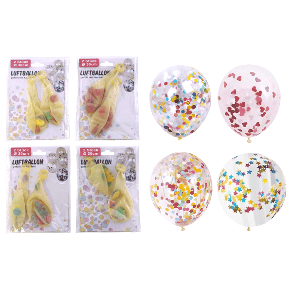 24 x 2er Set Luftballon mit Konfetti (48 Teile)